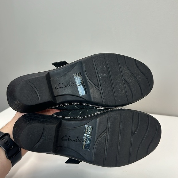 Clarks Bendables Black Leather Clogs Size 9 - Picture 9 of 15